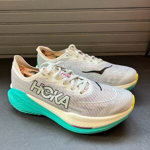 Hoka One One Mach X2 Running Shoes in White Aqua Women's Size 9B Sneakers